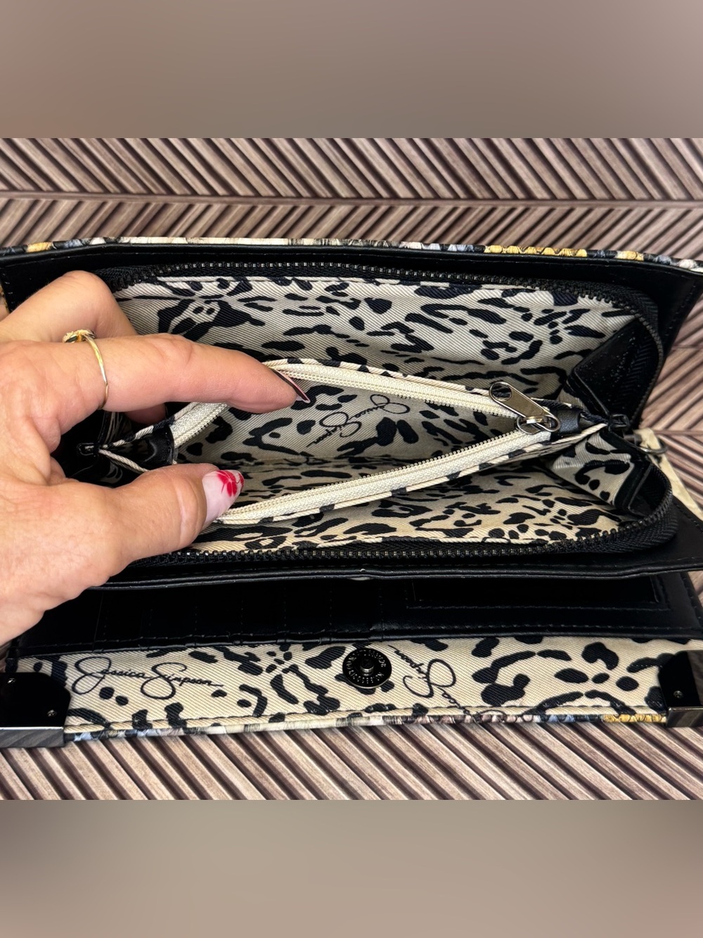 Jessica Simpson Python Print Blue Wallet - Picture 5 of 8
